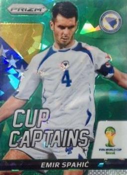 2014 Panini Prizm FIFA World Cup Brazil - Cup Captains Prizms Green Crystal #9 Emir Spahic Front