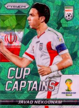 2014 Panini Prizm FIFA World Cup Brazil - Cup Captains Prizms Green Crystal #15 Javad Nekounam Front