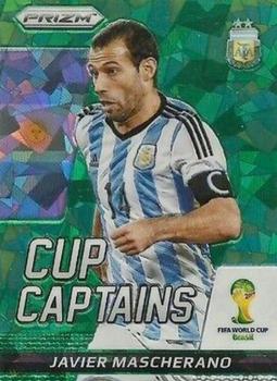 2014 Panini Prizm FIFA World Cup Brazil - Cup Captains Prizms Green Crystal #16 Javier Mascherano Front