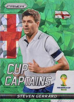 2014 Panini Prizm FIFA World Cup Brazil - Cup Captains Prizms Green Crystal #27 Steven Gerrard Front