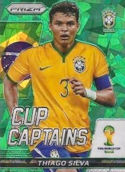 2014 Panini Prizm FIFA World Cup Brazil - Cup Captains Prizms Green Crystal #28 Thiago Silva Front
