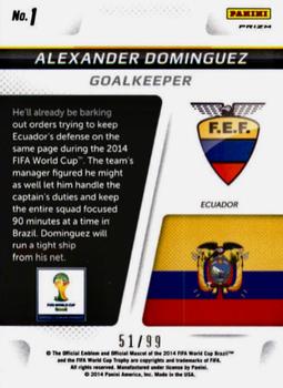 2014 Panini Prizm FIFA World Cup Brazil - Cup Captains Prizms Purple #1 Alexander Dominguez Back