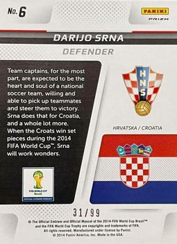 2014 Panini Prizm FIFA World Cup Brazil - Cup Captains Prizms Purple #6 Darijo Srna Back