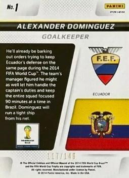 2014 Panini Prizm FIFA World Cup Brazil - Cup Captains Prizms Red #1 Alexander Dominguez Back