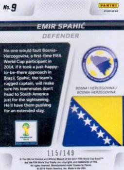2014 Panini Prizm FIFA World Cup Brazil - Cup Captains Prizms Red #9 Emir Spahic Back