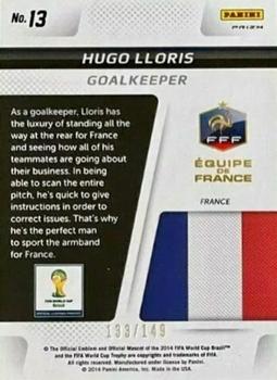 2014 Panini Prizm FIFA World Cup Brazil - Cup Captains Prizms Red #13 Hugo Lloris Back