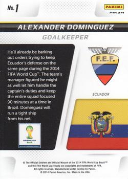 2014 Panini Prizm FIFA World Cup Brazil - Cup Captains Prizms Red, White and Blue Power Plaid #1 Alexander Dominguez Back