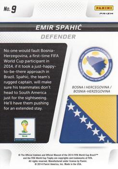 2014 Panini Prizm FIFA World Cup Brazil - Cup Captains Prizms Red, White and Blue Power Plaid #9 Emir Spahic Back