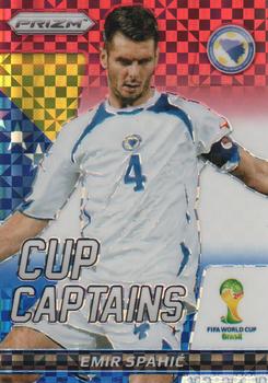 2014 Panini Prizm FIFA World Cup Brazil - Cup Captains Prizms Red, White and Blue Power Plaid #9 Emir Spahic Front