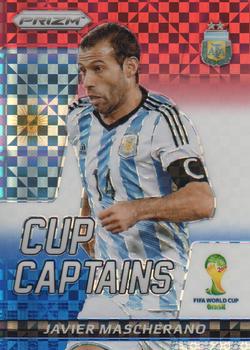 2014 Panini Prizm FIFA World Cup Brazil - Cup Captains Prizms Red, White and Blue Power Plaid #16 Javier Mascherano Front
