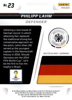 2014 Panini Prizm FIFA World Cup Brazil - Cup Captains Prizms Red, White and Blue Power Plaid #23 Philipp Lahm Back