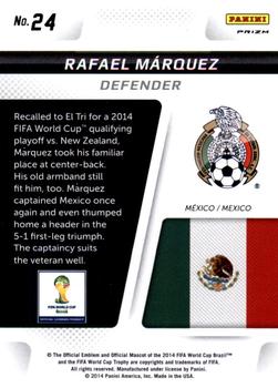 2014 Panini Prizm FIFA World Cup Brazil - Cup Captains Prizms Red, White and Blue Power Plaid #24 Rafael Marquez Back