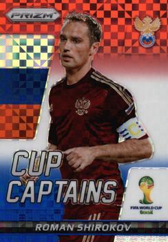 2014 Panini Prizm FIFA World Cup Brazil - Cup Captains Prizms Red, White and Blue Power Plaid #25 Roman Shirokov Front