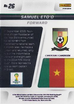 2014 Panini Prizm FIFA World Cup Brazil - Cup Captains Prizms Red, White and Blue Power Plaid #26 Samuel Eto'o Back