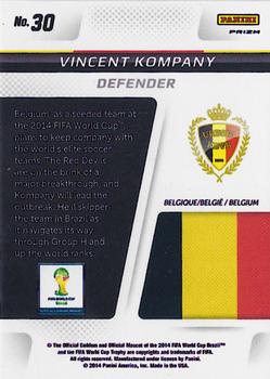 2014 Panini Prizm FIFA World Cup Brazil - Cup Captains Prizms Red, White and Blue Power Plaid #30 Vincent Kompany Back
