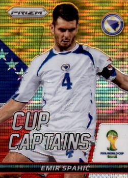 2014 Panini Prizm FIFA World Cup Brazil - Cup Captains Prizms Yellow and Red Pulsar #9 Emir Spahic Front