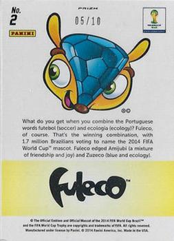 2014 Panini Prizm FIFA World Cup Brazil - Fuleco Prizms Gold #2 Fuleco Back