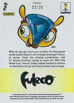 2014 Panini Prizm FIFA World Cup Brazil - Fuleco Prizms Green Crystal #2 Fuleco Back