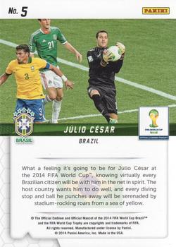 2014 Panini Prizm FIFA World Cup Brazil - Guardians #5 Julio Cesar Back