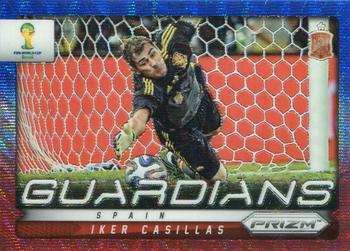 2014 Panini Prizm FIFA World Cup Brazil - Guardians Prizms Blue and Red Blue Wave #21 Iker Casillas Front