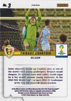 2014 Panini Prizm FIFA World Cup Brazil - Guardians Prizms Blue and Red Blue Wave #3 Thibaut Courtois Back