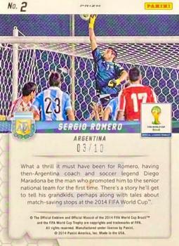 2014 Panini Prizm FIFA World Cup Brazil - Guardians Prizms Gold #2 Sergio Romero Back