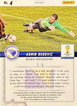 2014 Panini Prizm FIFA World Cup Brazil - Guardians Prizms Gold Power #4 Asmir Begovic Back