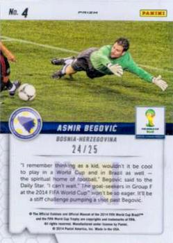 2014 Panini Prizm FIFA World Cup Brazil - Guardians Prizms Green Crystal #4 Asmir Begovic Back