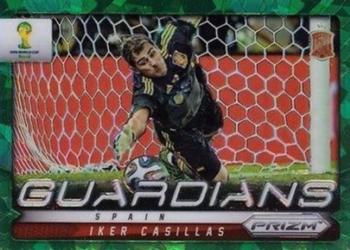 2014 Panini Prizm FIFA World Cup Brazil - Guardians Prizms Green Crystal #21 Iker Casillas Front