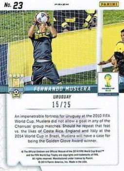 2014 Panini Prizm FIFA World Cup Brazil - Guardians Prizms Green Crystal #23 Fernando Muslera Back
