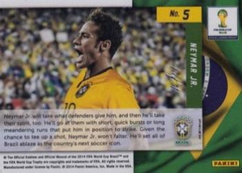 2014 Panini Prizm FIFA World Cup Brazil - Net Finders Prizms Black #5 Neymar Jr. Back