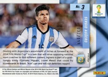 2014 Panini Prizm FIFA World Cup Brazil - Net Finders Prizms Blue #3 Sergio Aguero Back