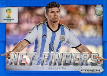 2014 Panini Prizm FIFA World Cup Brazil - Net Finders Prizms Blue #3 Sergio Aguero Front