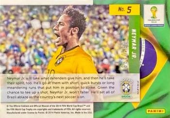 2014 Panini Prizm FIFA World Cup Brazil - Net Finders Prizms Blue #5 Neymar Jr. Back