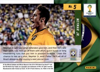 2014 Panini Prizm FIFA World Cup Brazil - Net Finders Prizms Blue and Red Blue Wave #5 Neymar Jr. Back