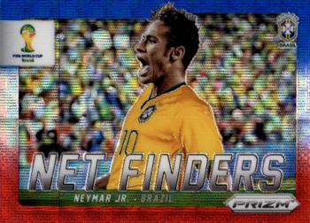 2014 Panini Prizm FIFA World Cup Brazil - Net Finders Prizms Blue and Red Blue Wave #5 Neymar Jr. Front