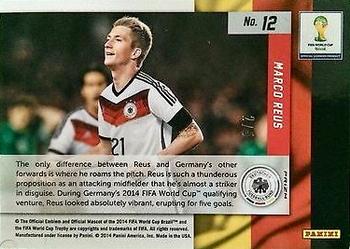 2014 Panini Prizm FIFA World Cup Brazil - Net Finders Prizms Gold Power #12 Marco Reus Back