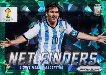2014 Panini Prizm FIFA World Cup Brazil - Net Finders Prizms Green Crystal #2 Lionel Messi Front