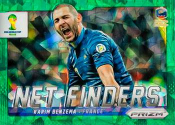 2014 Panini Prizm FIFA World Cup Brazil - Net Finders Prizms Green Crystal #10 Karim Benzema Front