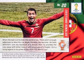 2014 Panini Prizm FIFA World Cup Brazil - Net Finders Prizms Green Crystal #20 Cristiano Ronaldo Back
