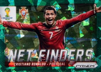 2014 Panini Prizm FIFA World Cup Brazil - Net Finders Prizms Green Crystal #20 Cristiano Ronaldo Front