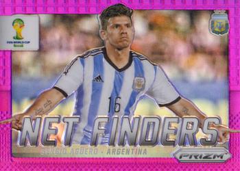 2014 Panini Prizm FIFA World Cup Brazil - Net Finders Prizms Purple #3 Sergio Aguero Front