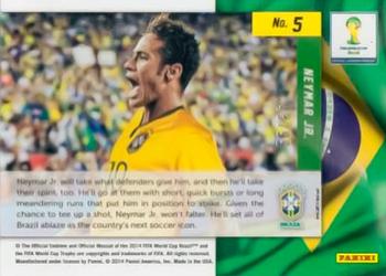 2014 Panini Prizm FIFA World Cup Brazil - Net Finders Prizms Purple #5 Neymar Jr. Back