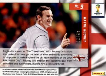 2014 Panini Prizm FIFA World Cup Brazil - Net Finders Prizms Purple #9 Wayne Rooney Back