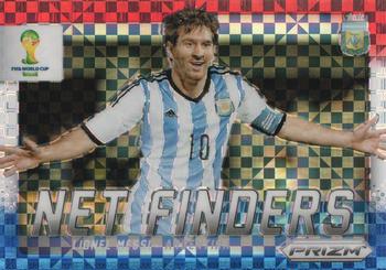 2014 Panini Prizm FIFA World Cup Brazil - Net Finders Prizms Red, White and Blue Power Plaid #2 Lionel Messi Front