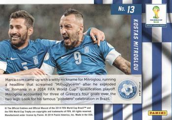 2014 Panini Prizm FIFA World Cup Brazil - Net Finders Prizms Red, White and Blue Power Plaid #13 Kostas Mitroglou Back