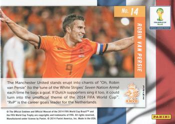 2014 Panini Prizm FIFA World Cup Brazil - Net Finders Prizms Red, White and Blue Power Plaid #14 Robin van Persie Back