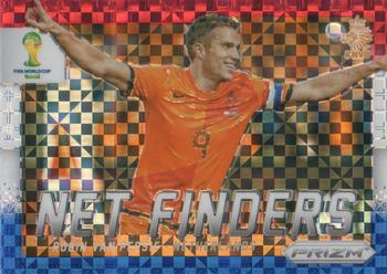 2014 Panini Prizm FIFA World Cup Brazil - Net Finders Prizms Red, White and Blue Power Plaid #14 Robin van Persie Front