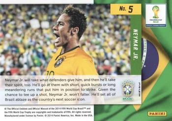 2014 Panini Prizm FIFA World Cup Brazil - Net Finders Prizms Yellow and Red Pulsar #5 Neymar Jr. Back