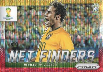 2014 Panini Prizm FIFA World Cup Brazil - Net Finders Prizms Yellow and Red Pulsar #5 Neymar Jr. Front